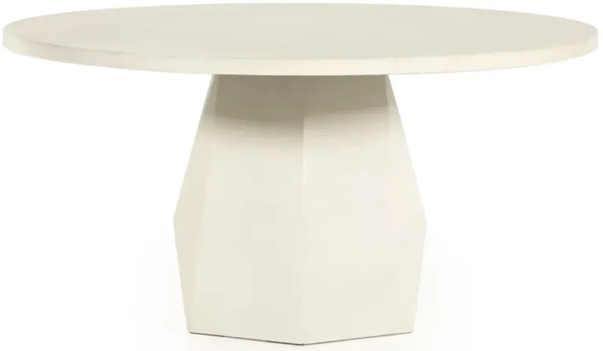 Bowman Outdoor Dining Table - White Concrete