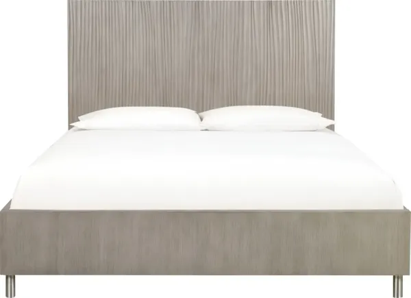 Argento Wave-Patterned King Bed