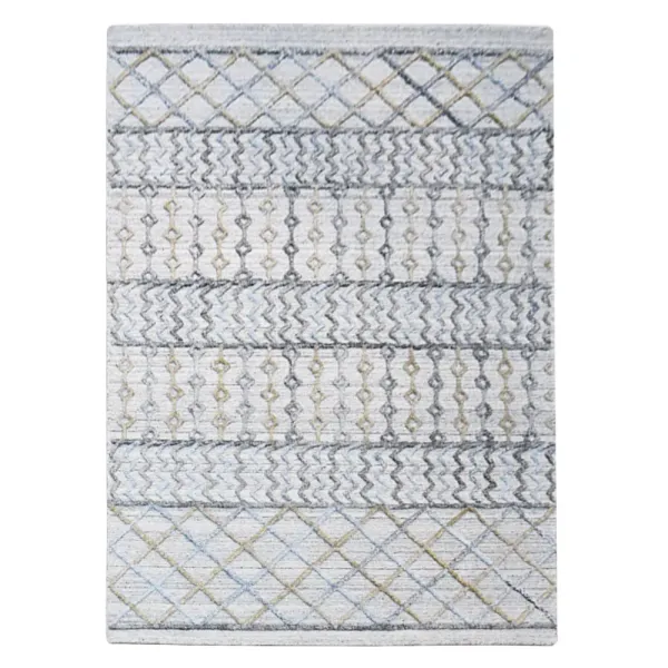 RUGSOTIC CARPETS HAND WOVEN FLAT WEAVE KILIM POLYESTER ECO-FRIENDLY AREA RUGS  - 9'x12', Rectangle Shape, Gray Multicolor Color, Contemporary Modern Design, Low Pile  Handmade Area Rugs (DP0009)