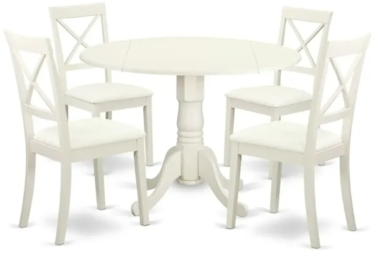 Dining Room Set Linen White, DLBO5-LWH-LC