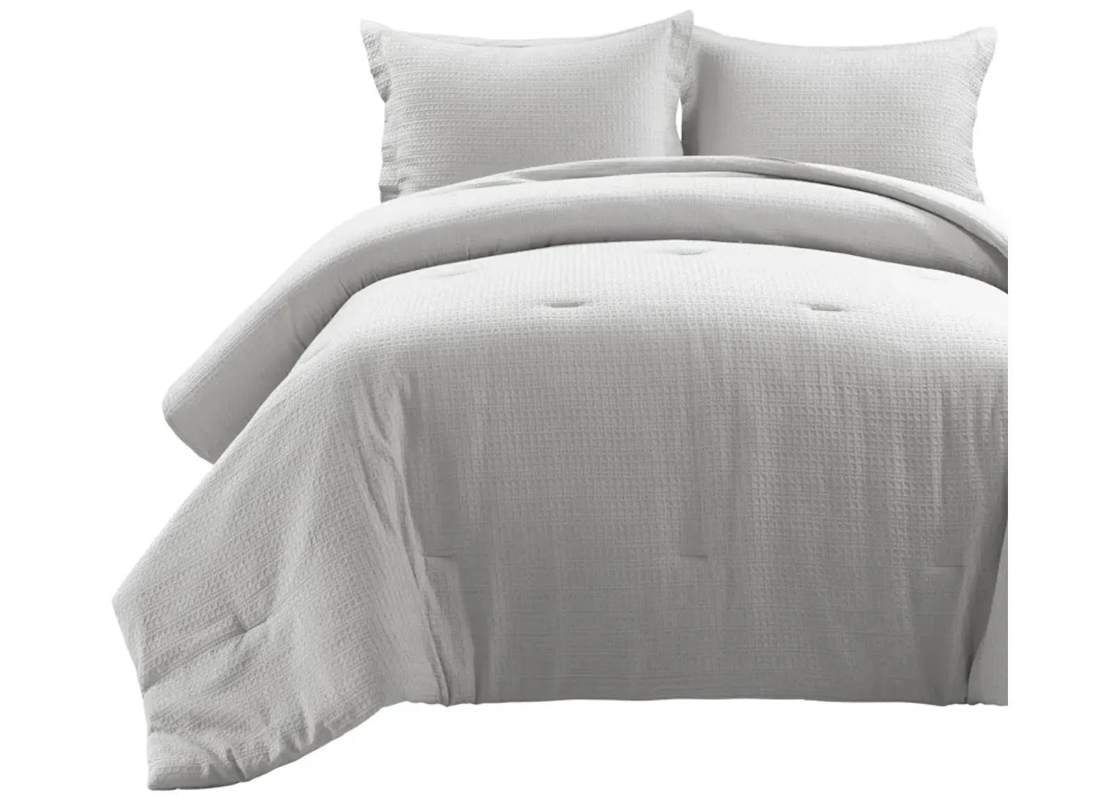 Haniya Solid Waffle Woven Cotton Textured Comforter 3-Pc Set