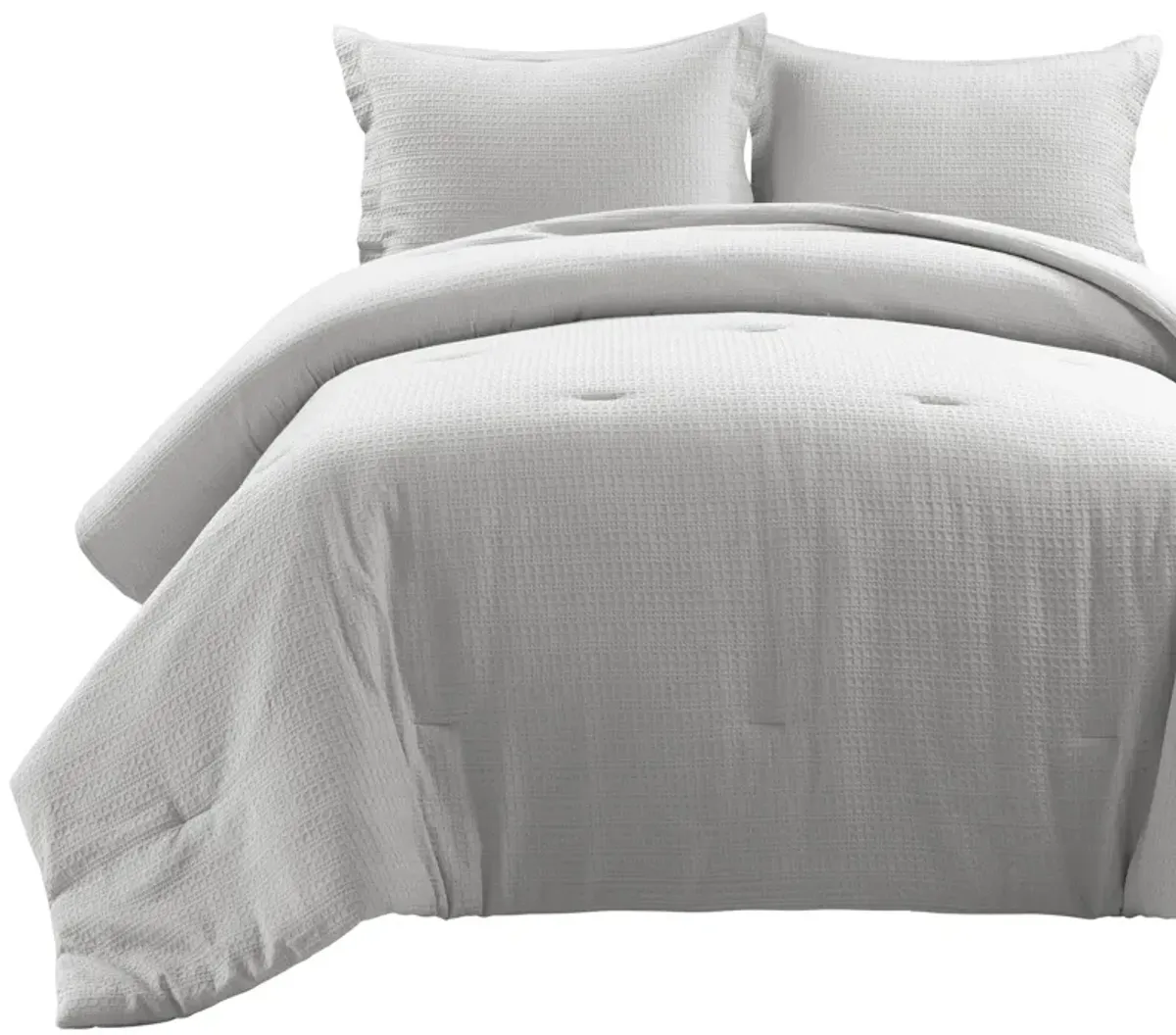 Haniya Solid Waffle Woven Cotton Textured Comforter 3-Pc Set