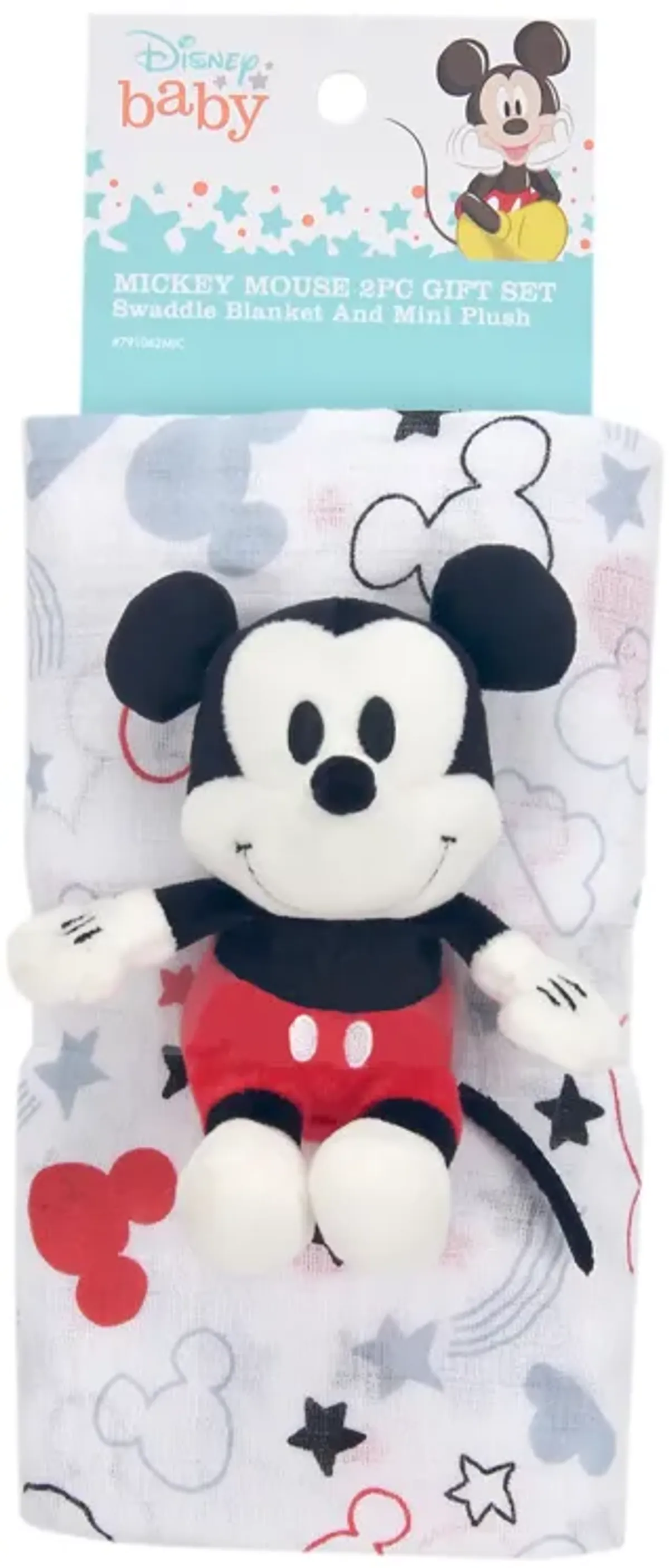 Lambs & Ivy Disney Baby Mickey Mouse Muslin Swaddle Blanket & Plush Gift Set