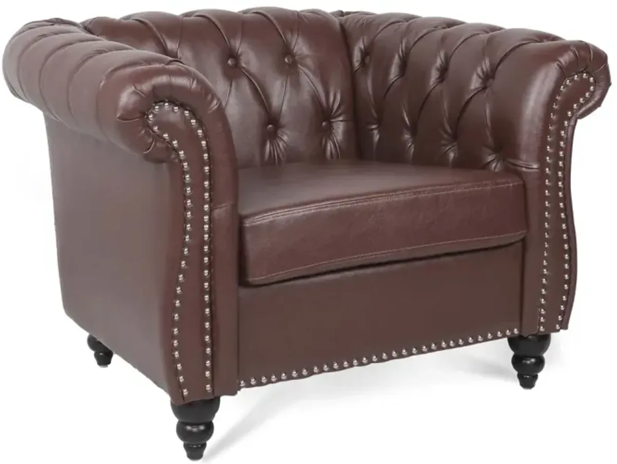 1 Seater Sofa For Living Room, Rolled Arms