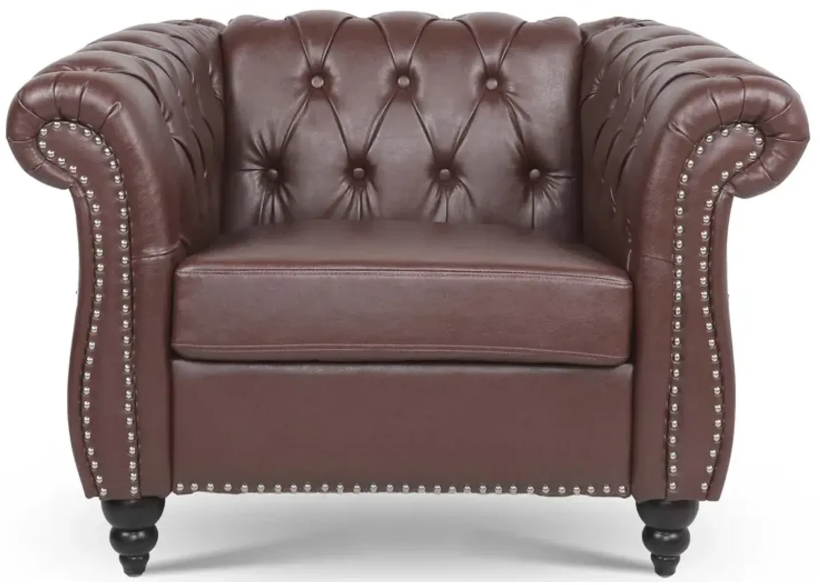 1 Seater Sofa For Living Room, Rolled Arms