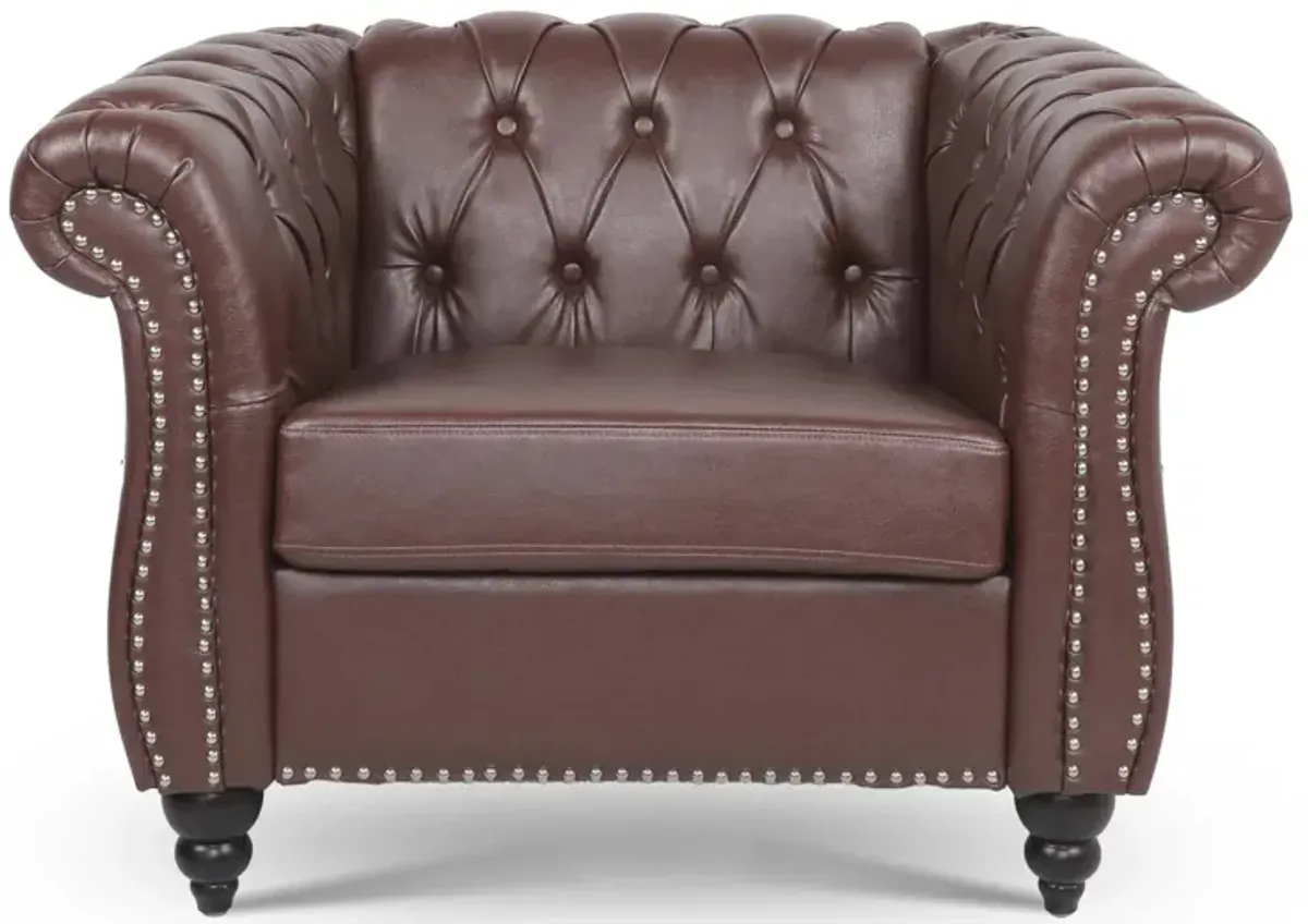 1 Seater Sofa For Living Room, Rolled Arms