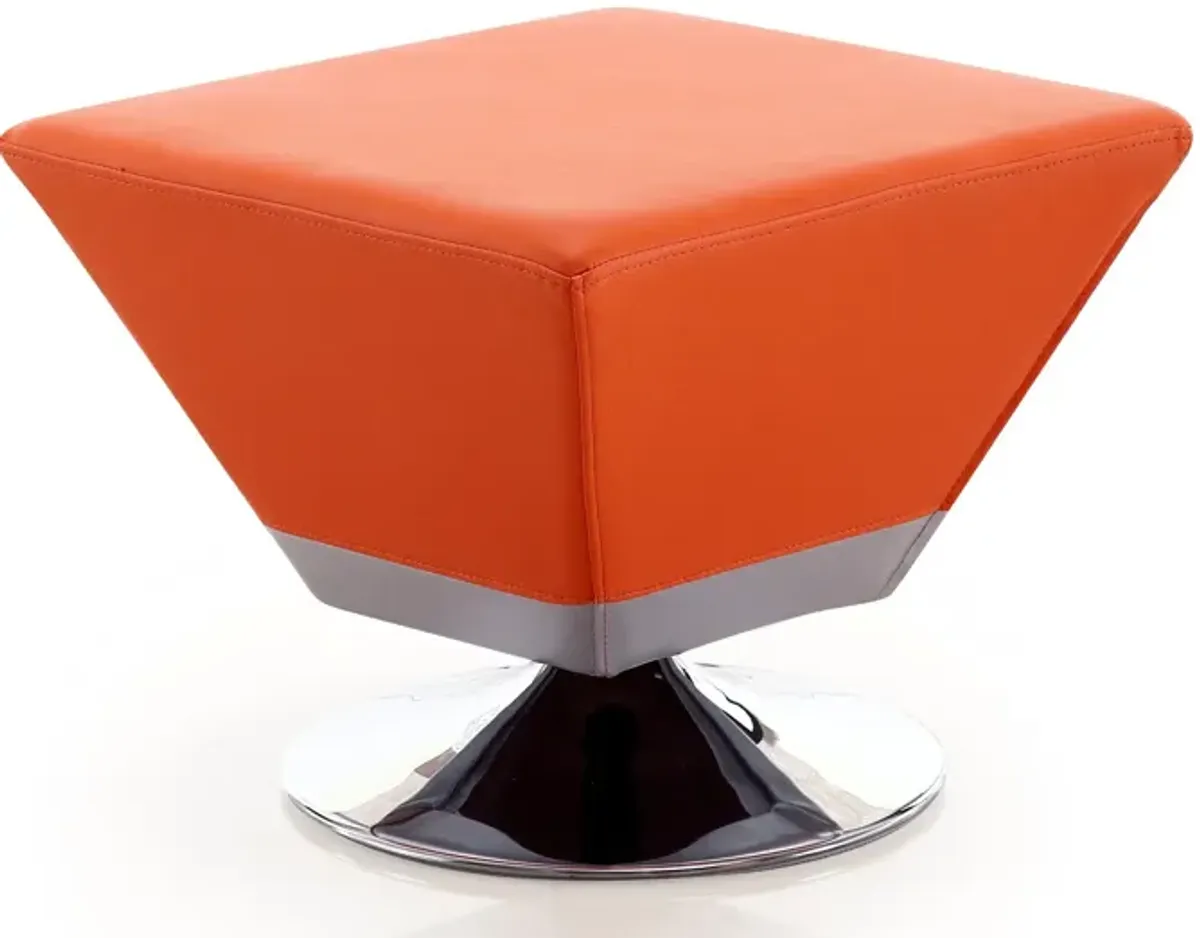 Diamond Orange Swivel Ottoman