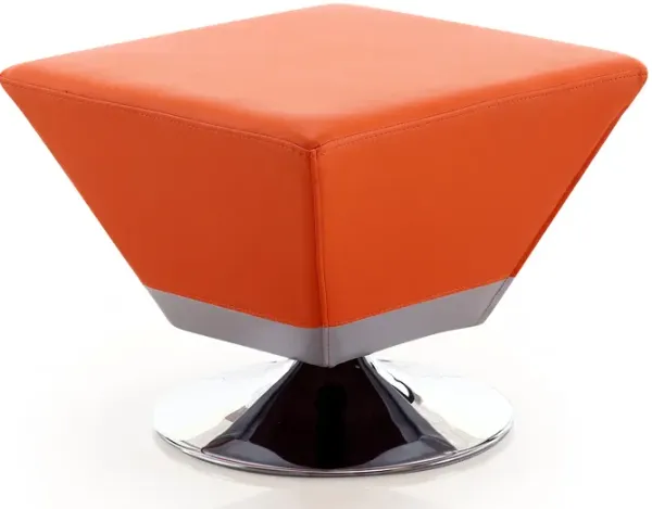 Diamond Orange Swivel Ottoman