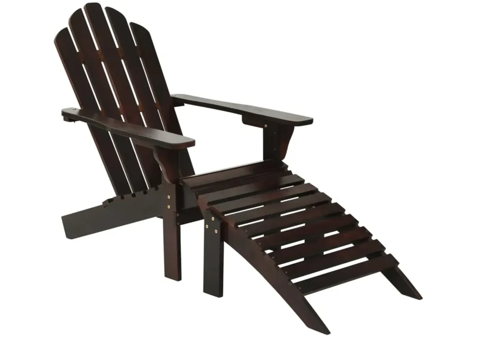 vidaXL Garden Chair with Ottoman Wood Brown