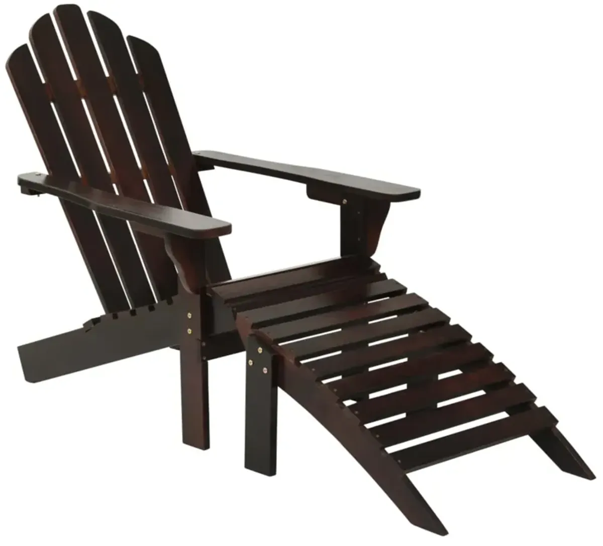 vidaXL Garden Chair with Ottoman Wood Brown