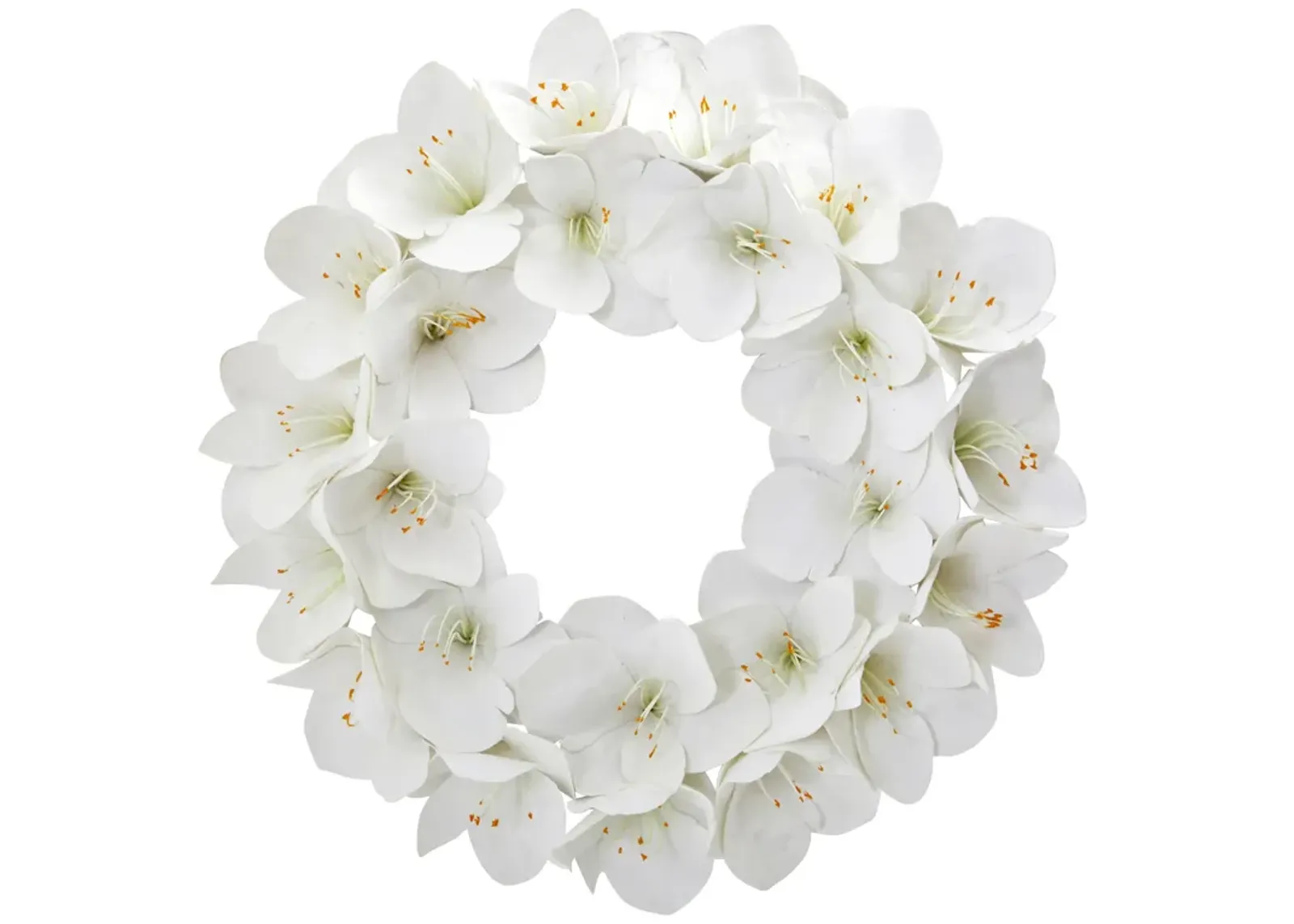 Amaryllis Artificial Spring Floral Wreath  24-Inch  Unlit