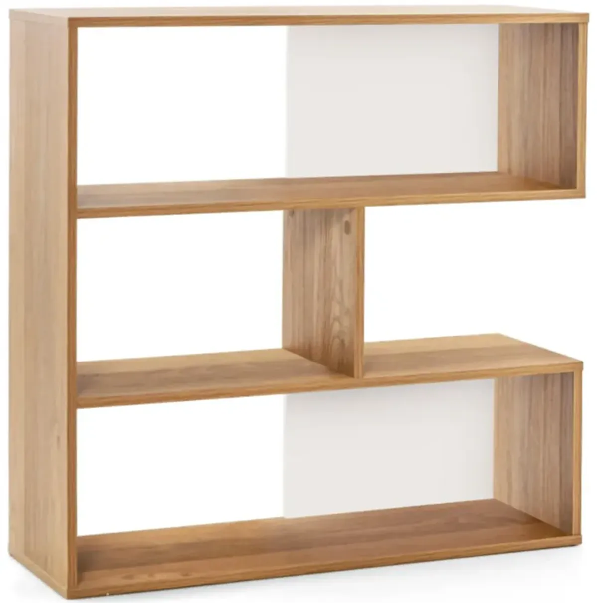 Hivvago Concave Bookshelf 3-Shelf Open Bookcase with Anti-Toppling Device for Living Room Study Office