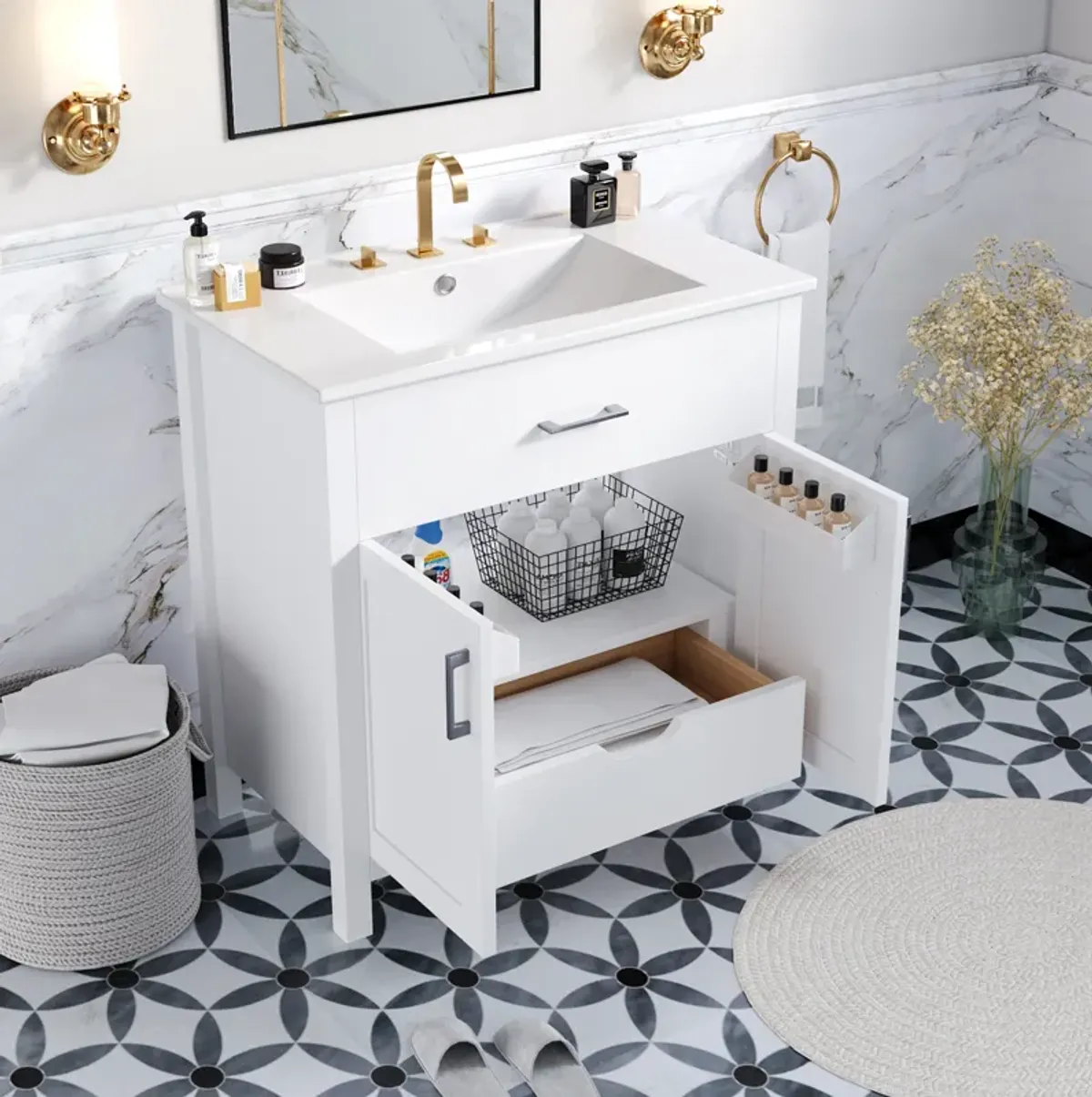 Merax Bathroom Vanity with Ceramic Sink