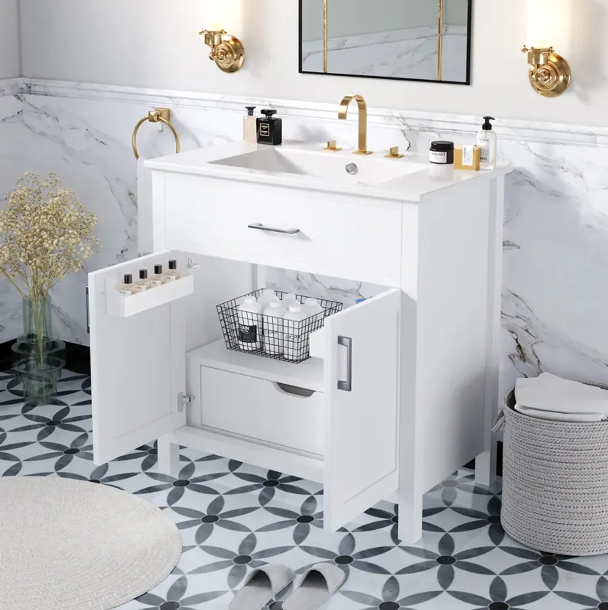 Merax Bathroom Vanity with Ceramic Sink