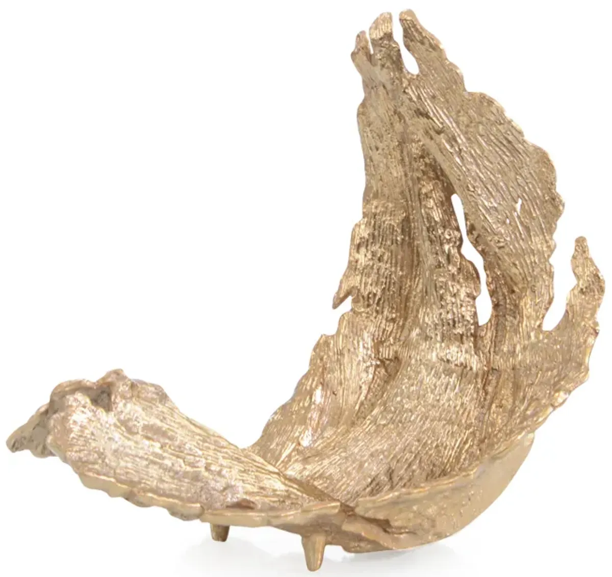 Time-Worn Leaf Small Brass Sculpture