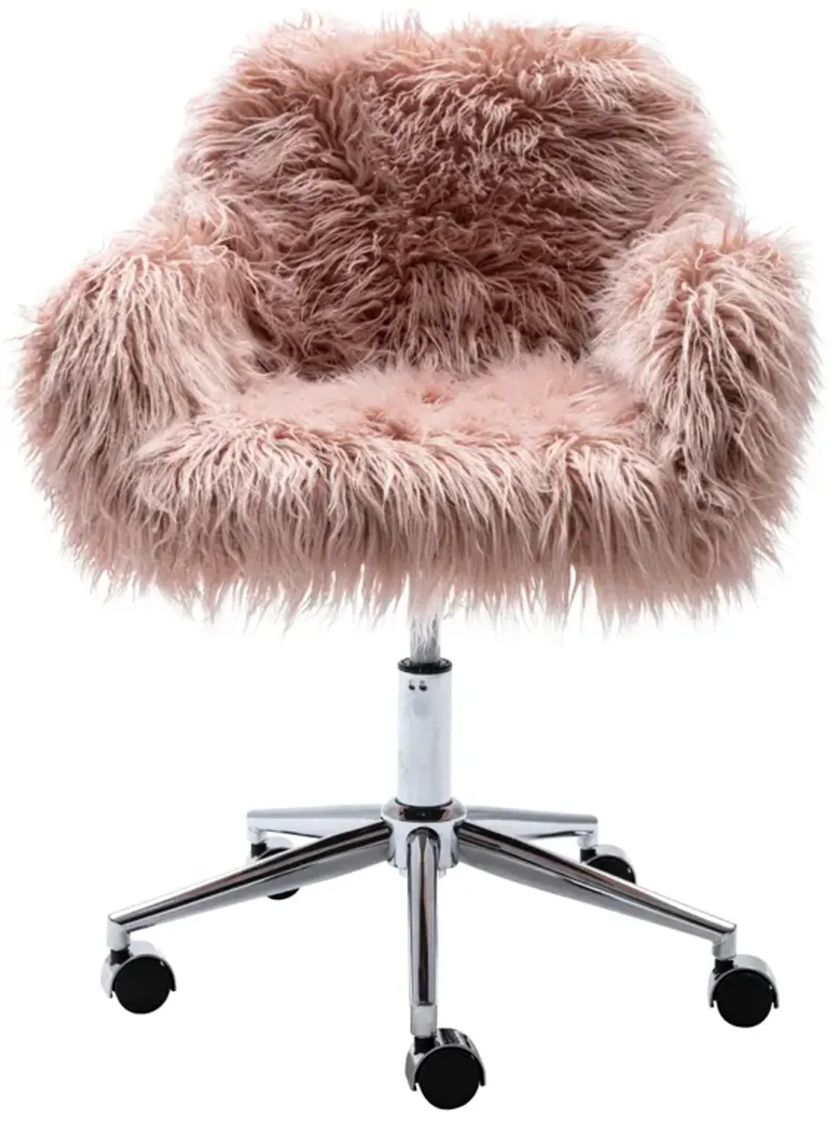 Modern Faux Fur Home Office Chair, Fluffy Chair For Girls, Makeup Vanity Chair