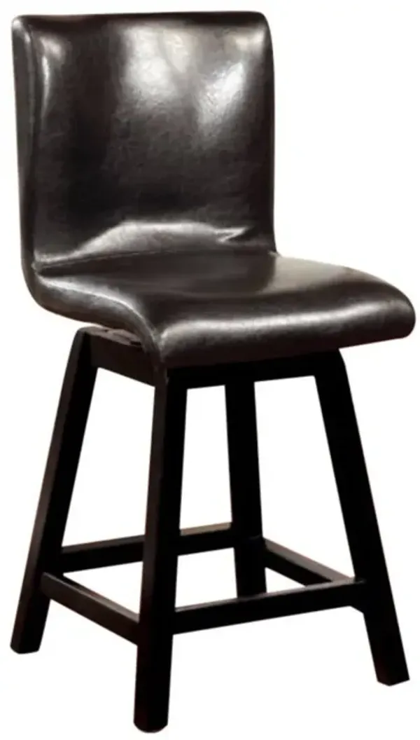 Hurley Counter Height Chair, Black Finish, Set of 2-Benzara