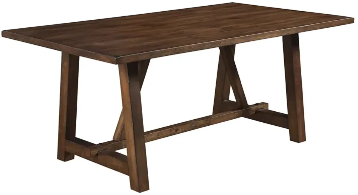 Arendal Trestle Rectangular Dining Table, Burnished Dark Oak