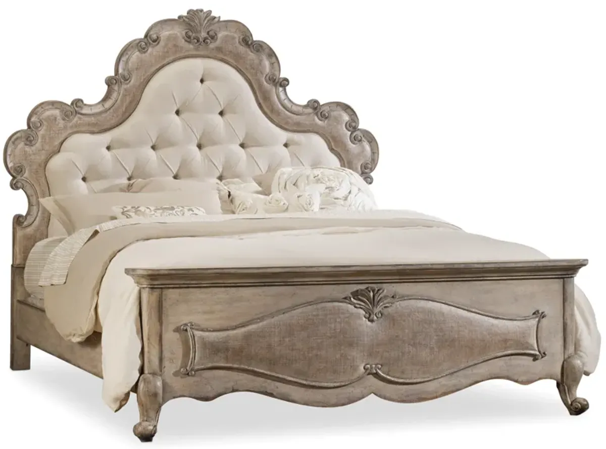 Chatelet King Upholstered Panel Bed in Beige