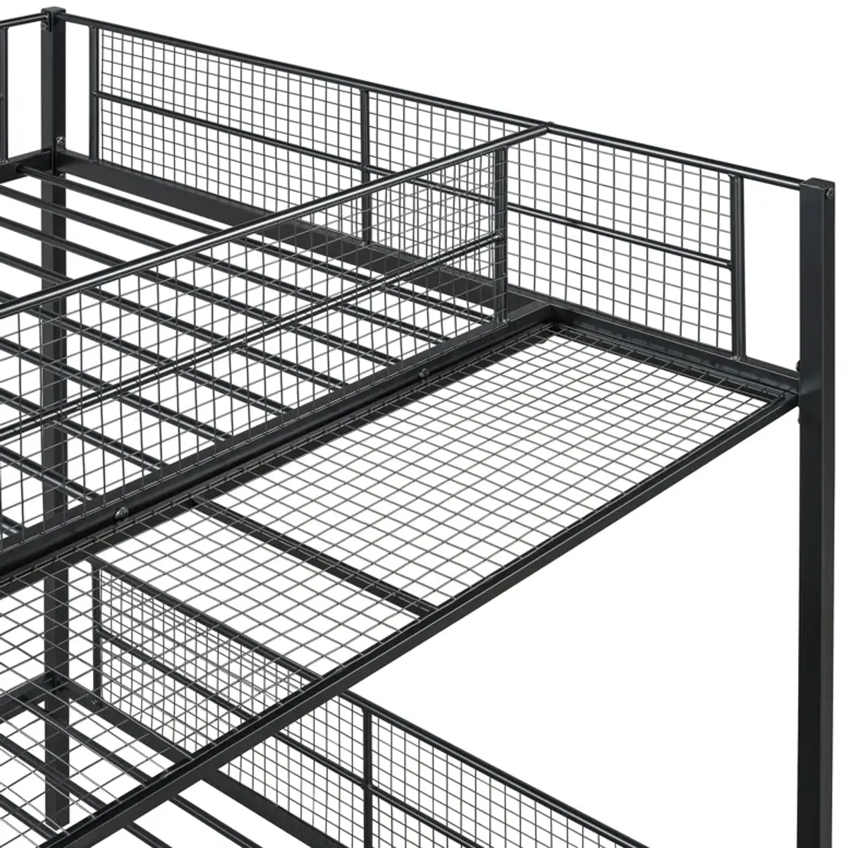 Merax Metal Bunk Bed with 5-Tier Shelves