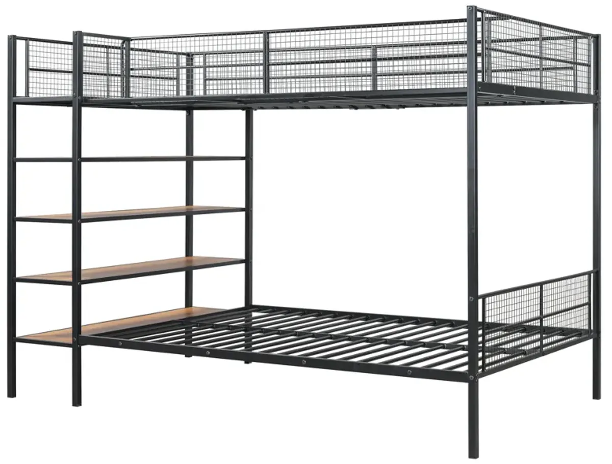 Merax Metal Bunk Bed with 5-Tier Shelves