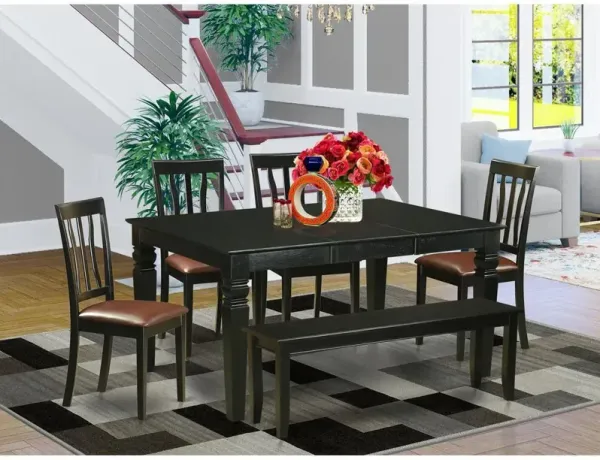 6 PC Kitchen nook Dining set - Kitchen Table and 4 Dining Chairs and Bench