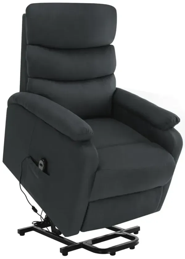 Power Lift Massage Recliner Dark Gray Fabric