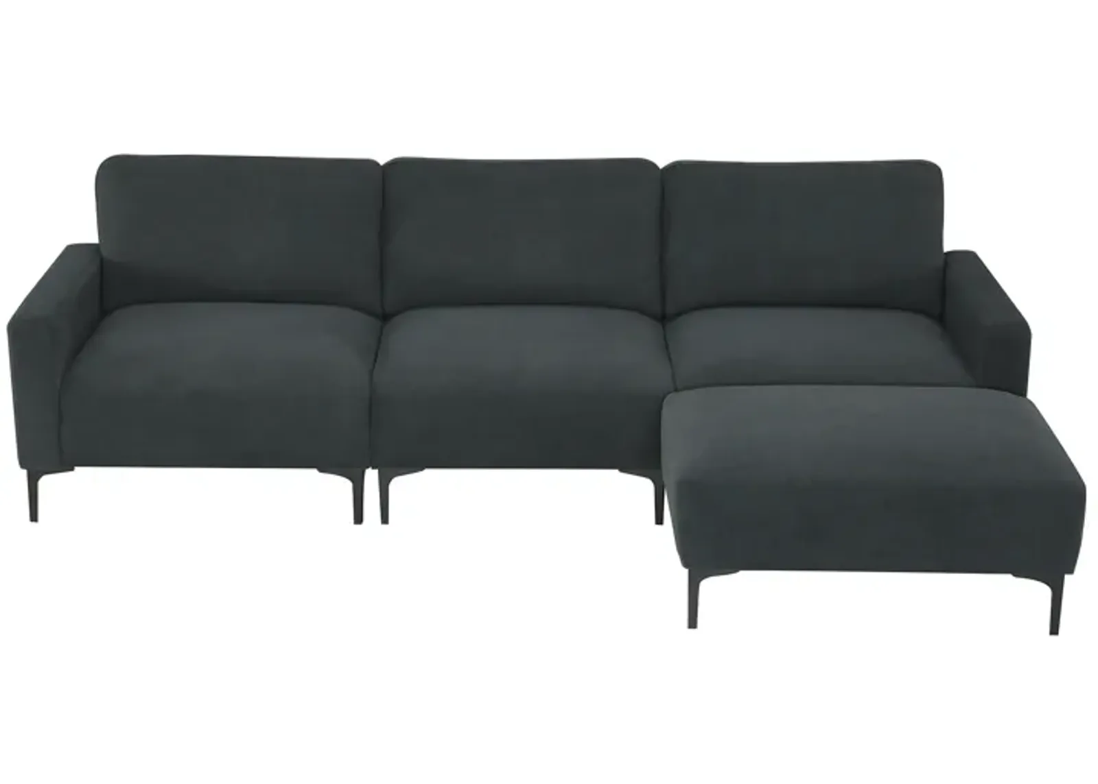 Merax Modern L-shaped Sectional Sofa with Convertible Ottoman