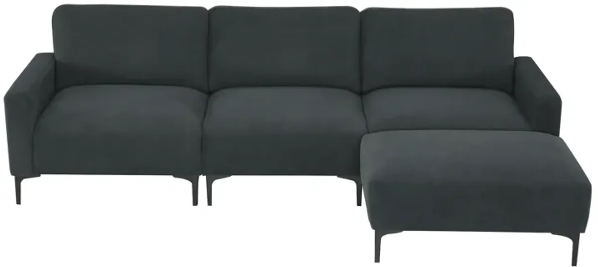 Merax Modern L-shaped Sectional Sofa with Convertible Ottoman