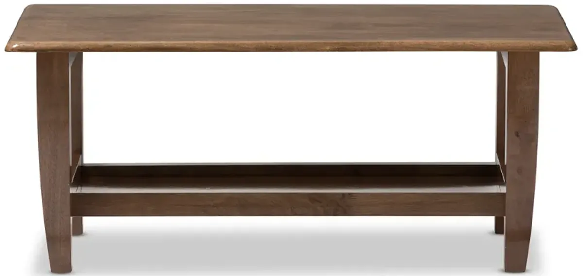 Baxton Studio Pierce Mid Century Modern Walnut Finished Brown Wood Coffee Table