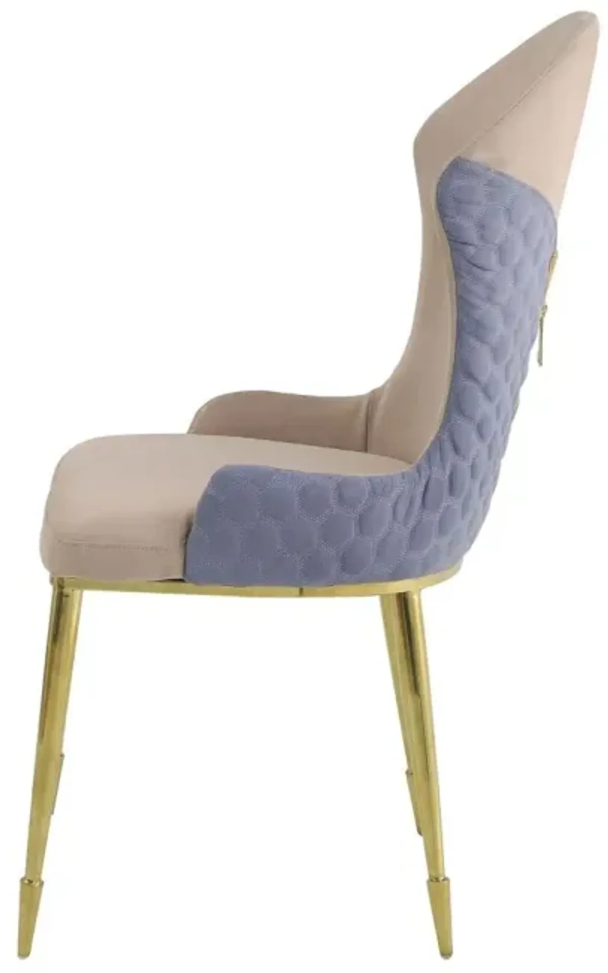 Caolan Side Chair (Set of 2), Tan, Lavender Fabric & Gold