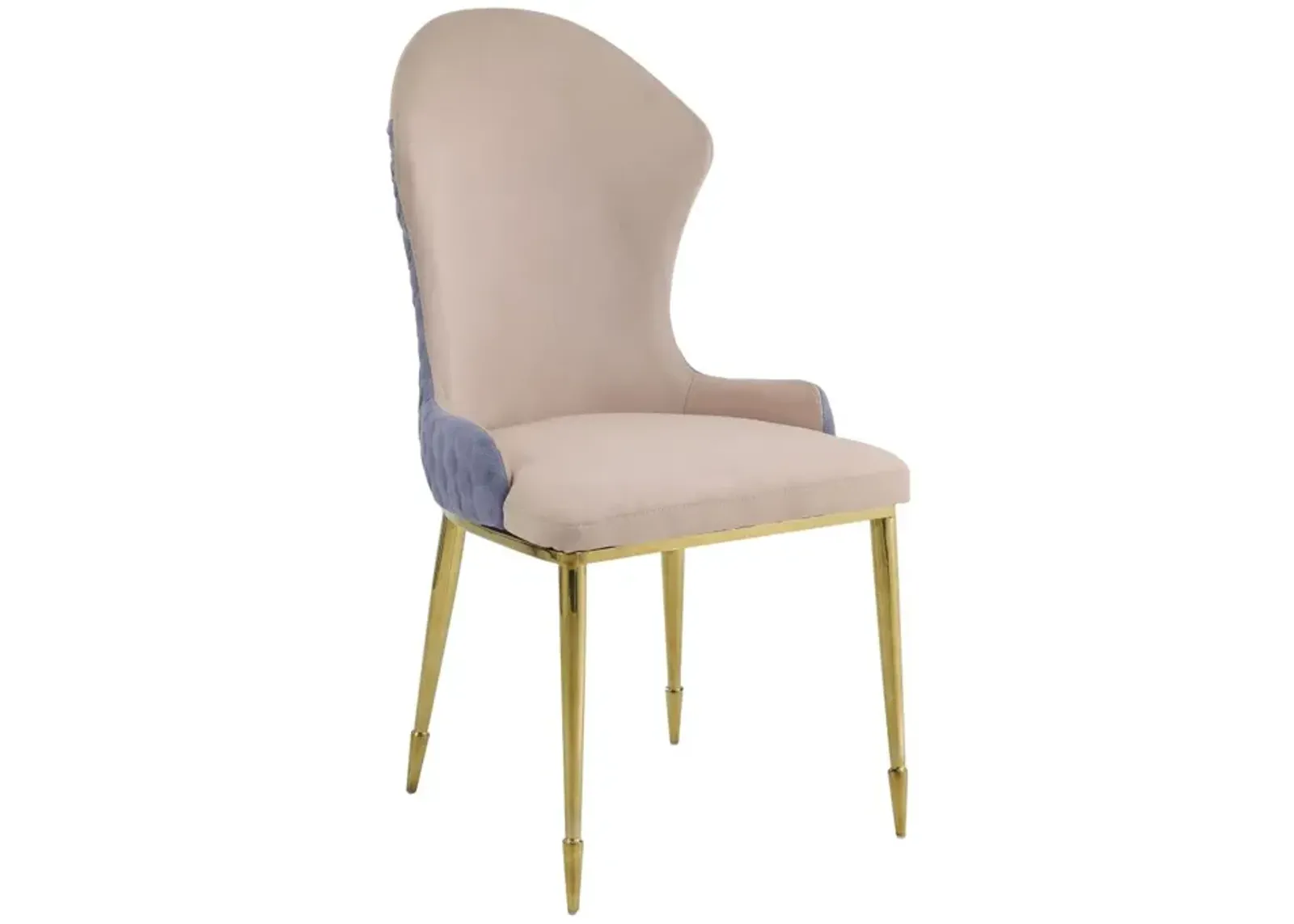 Caolan Side Chair (Set of 2), Tan, Lavender Fabric & Gold