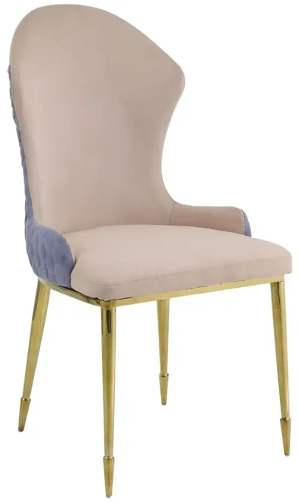 Caolan Side Chair (Set of 2), Tan, Lavender Fabric & Gold