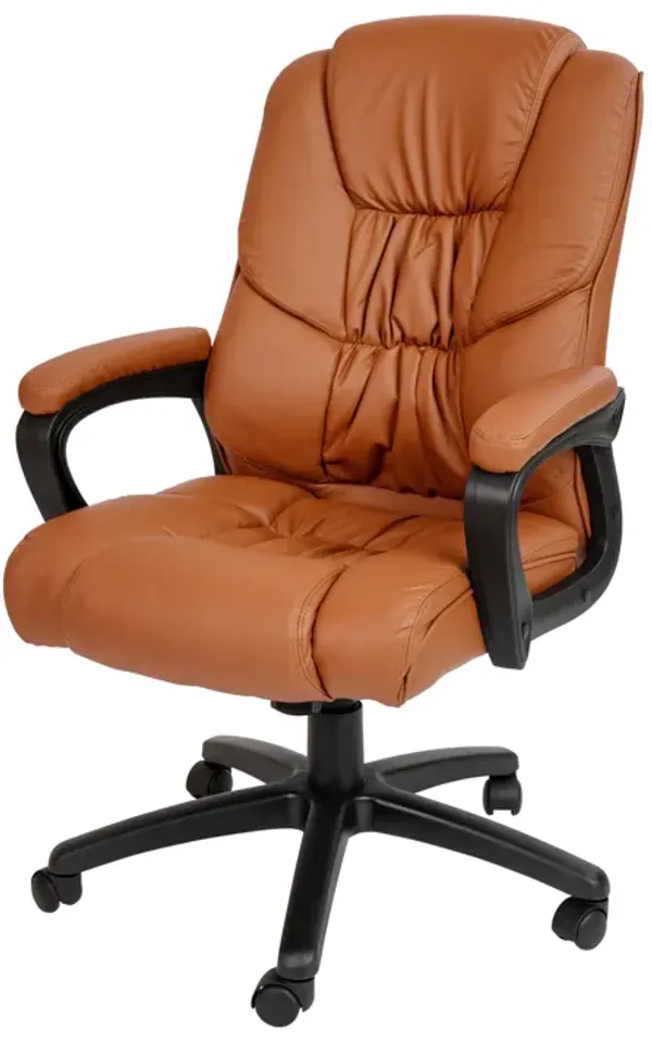 Flash Fundamentals Big & Tall 400 lb. Rated Black LeatherSoft Swivel Office Chair with Padded Arms