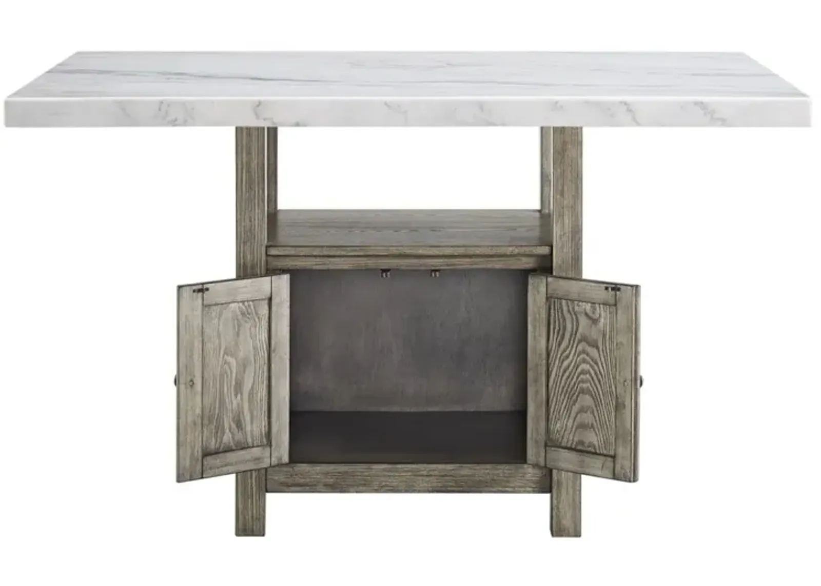 Grayson White Marble Pub Table