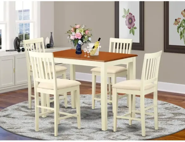 5 Pc counter height set - Dining Table and 4 counter height Dining chair.