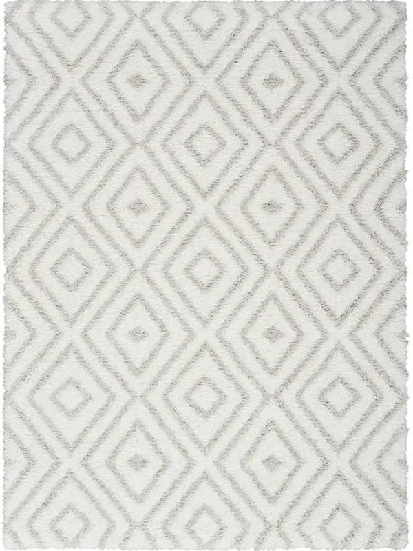 Modern Shag MMD01 Ivory/Silver 5'3" x 7' Rug