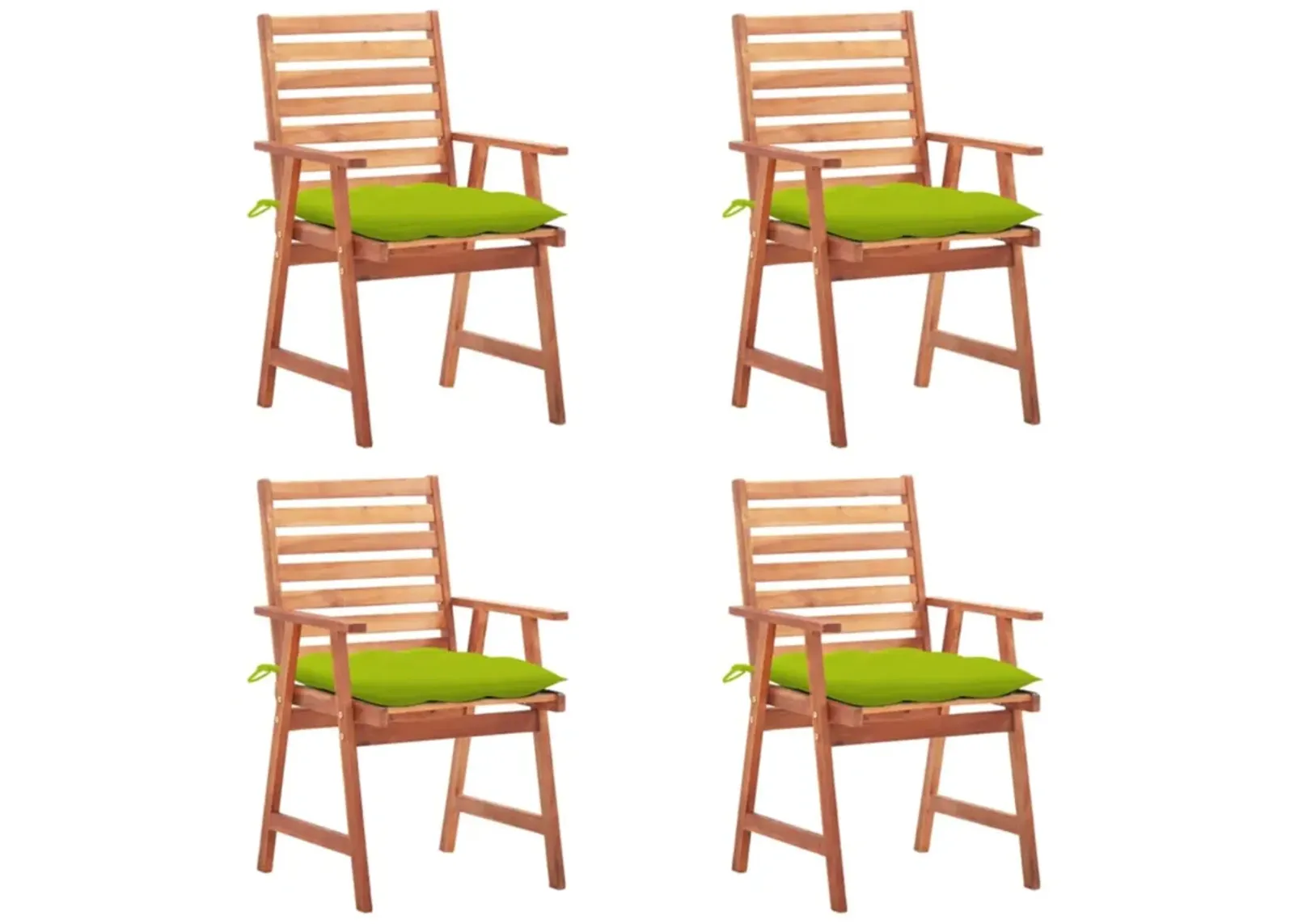 vidaXL Patio Dining Chairs 4 pcs with Cushions Solid Acacia Wood