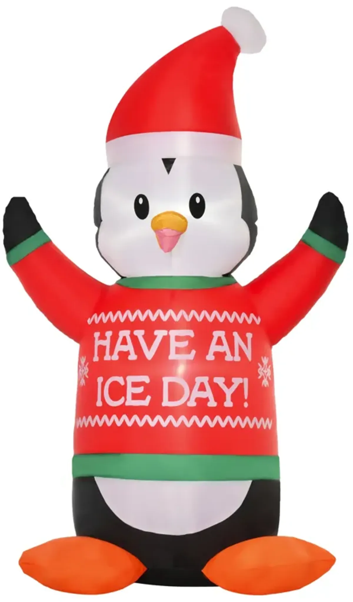 6ft Blow-Up Christmas Penguin w/ Santa Hat Front Yard Inflatable Holiday Decor