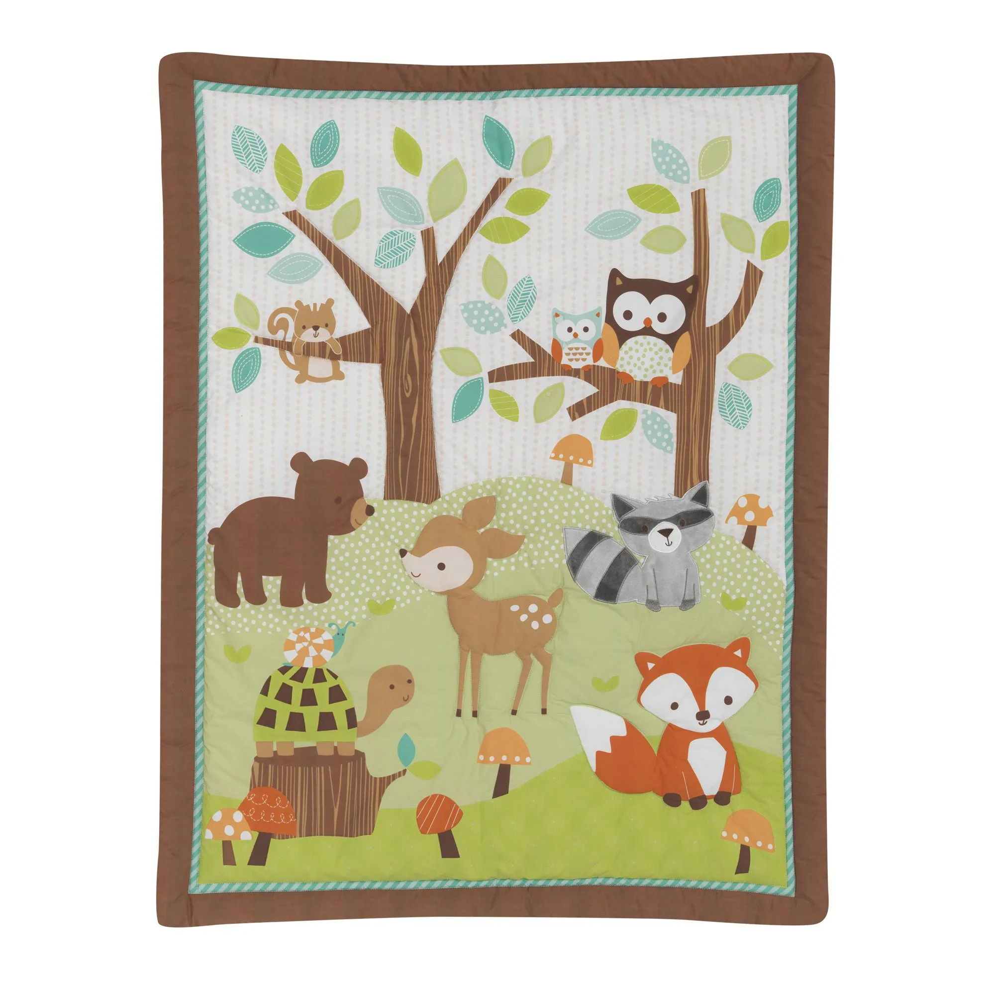 Bedtime Originals Friendly Forest 3-Piece Crib Bedding Set - Brown, Beige, White