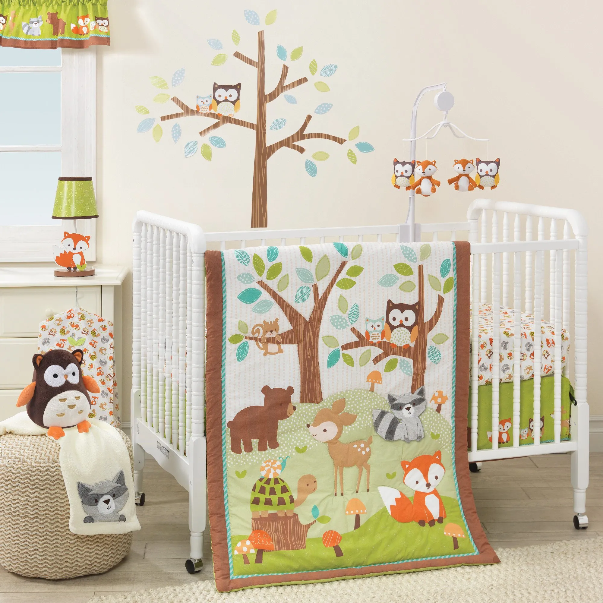 Bedtime Originals Friendly Forest 3-Piece Crib Bedding Set - Brown, Beige, White