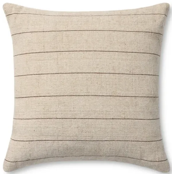 Keisha Natural/Brown 18''x18'' Down Pillow by Amber Lewis x Loloi