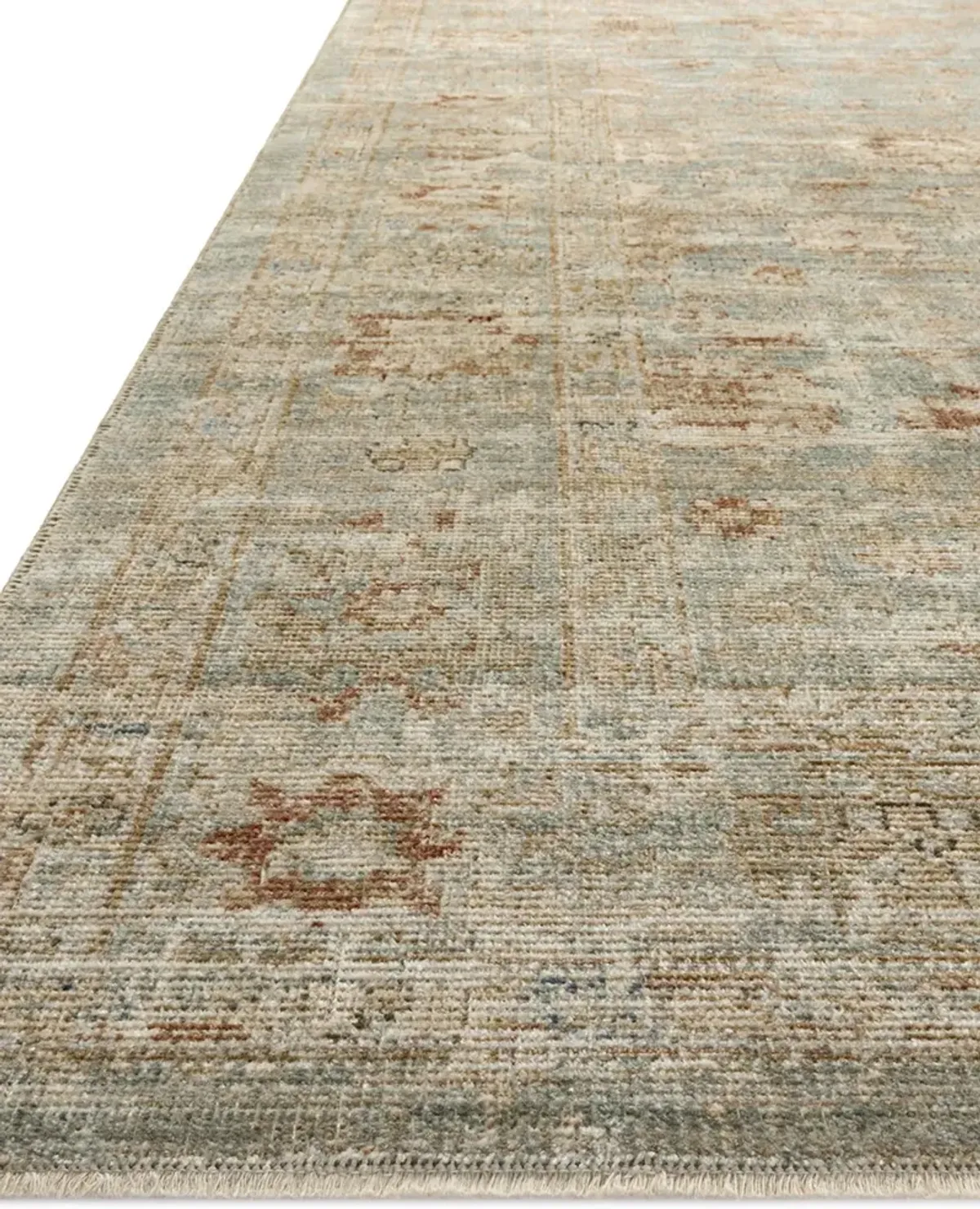 Heritage HER-06 Aqua / Terracotta 2''5" x 10' Rug by Patent Pending