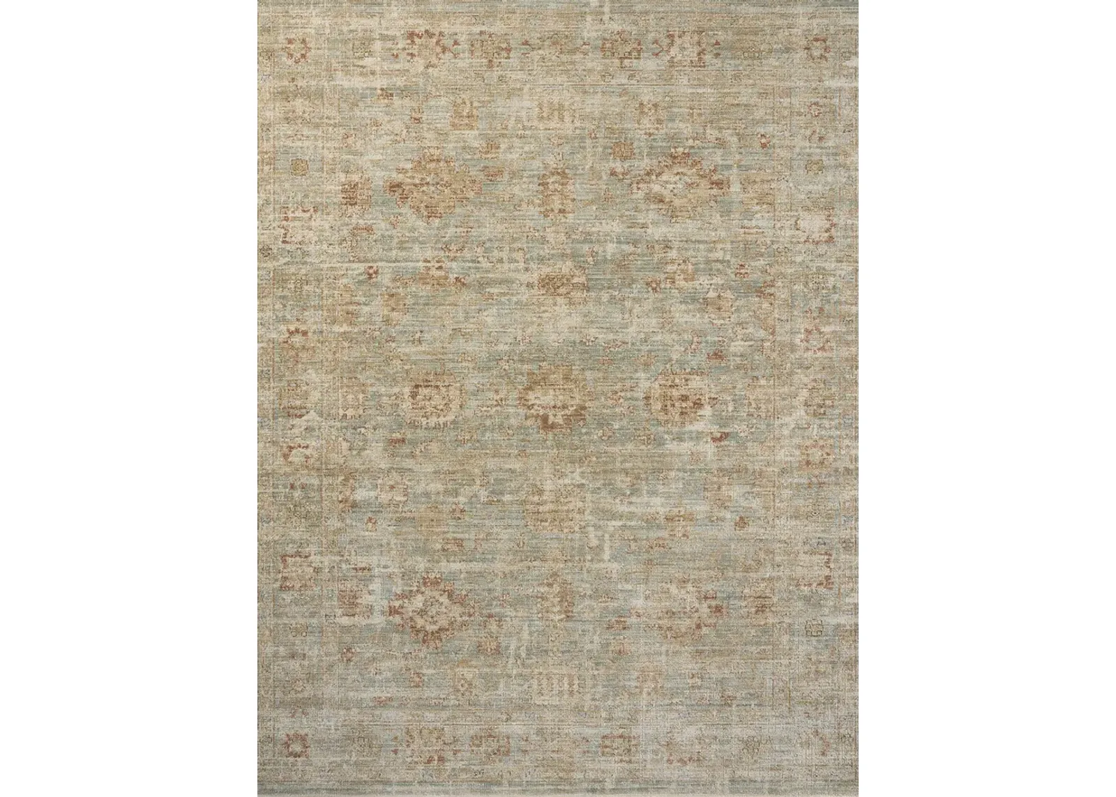 Heritage HER-06 Aqua / Terracotta 2''5" x 10' Rug by Patent Pending