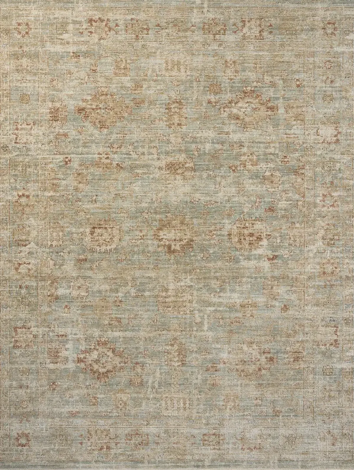 Heritage HER-06 Aqua / Terracotta 2''5" x 10' Rug by Patent Pending