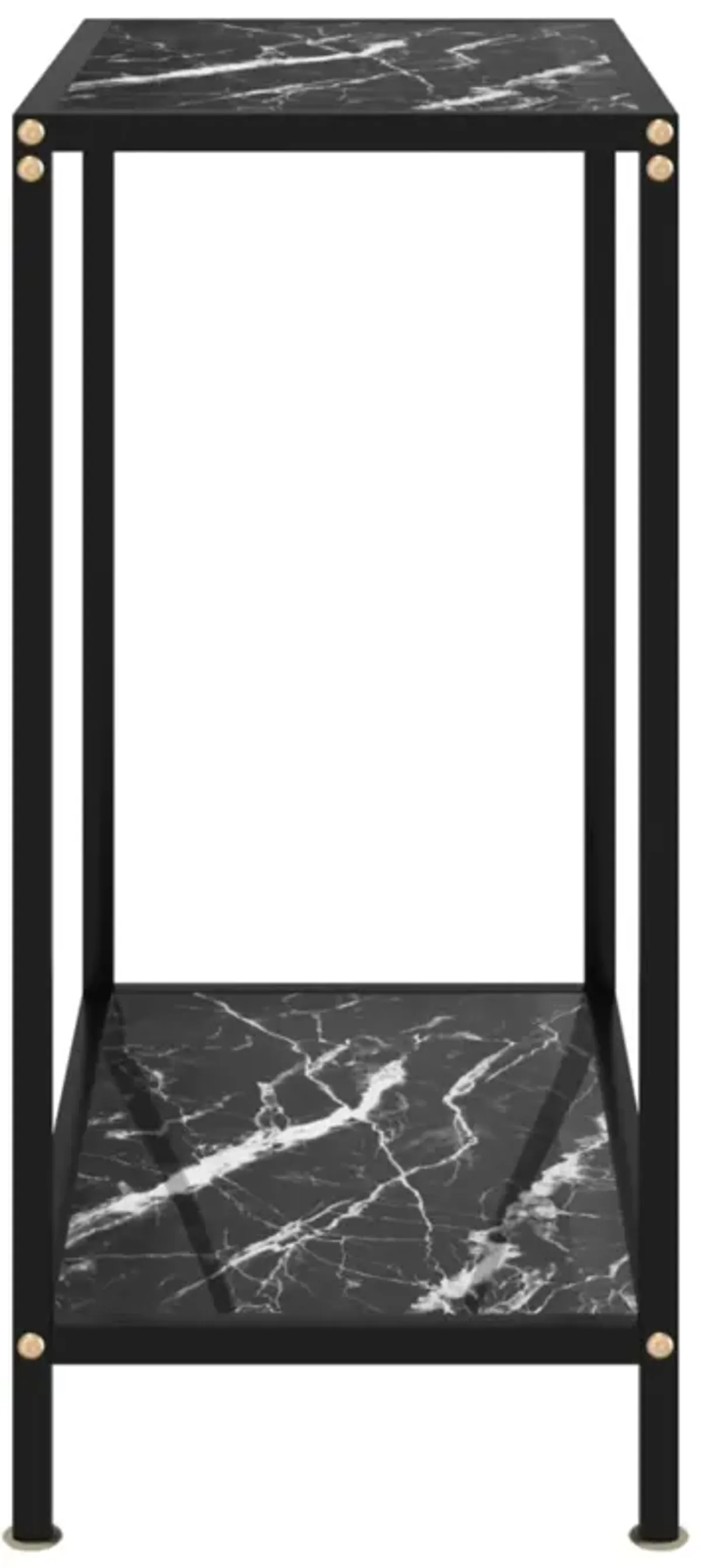 vidaXL Console Table Black 23.6"x13.8"x29.5" Tempered Glass