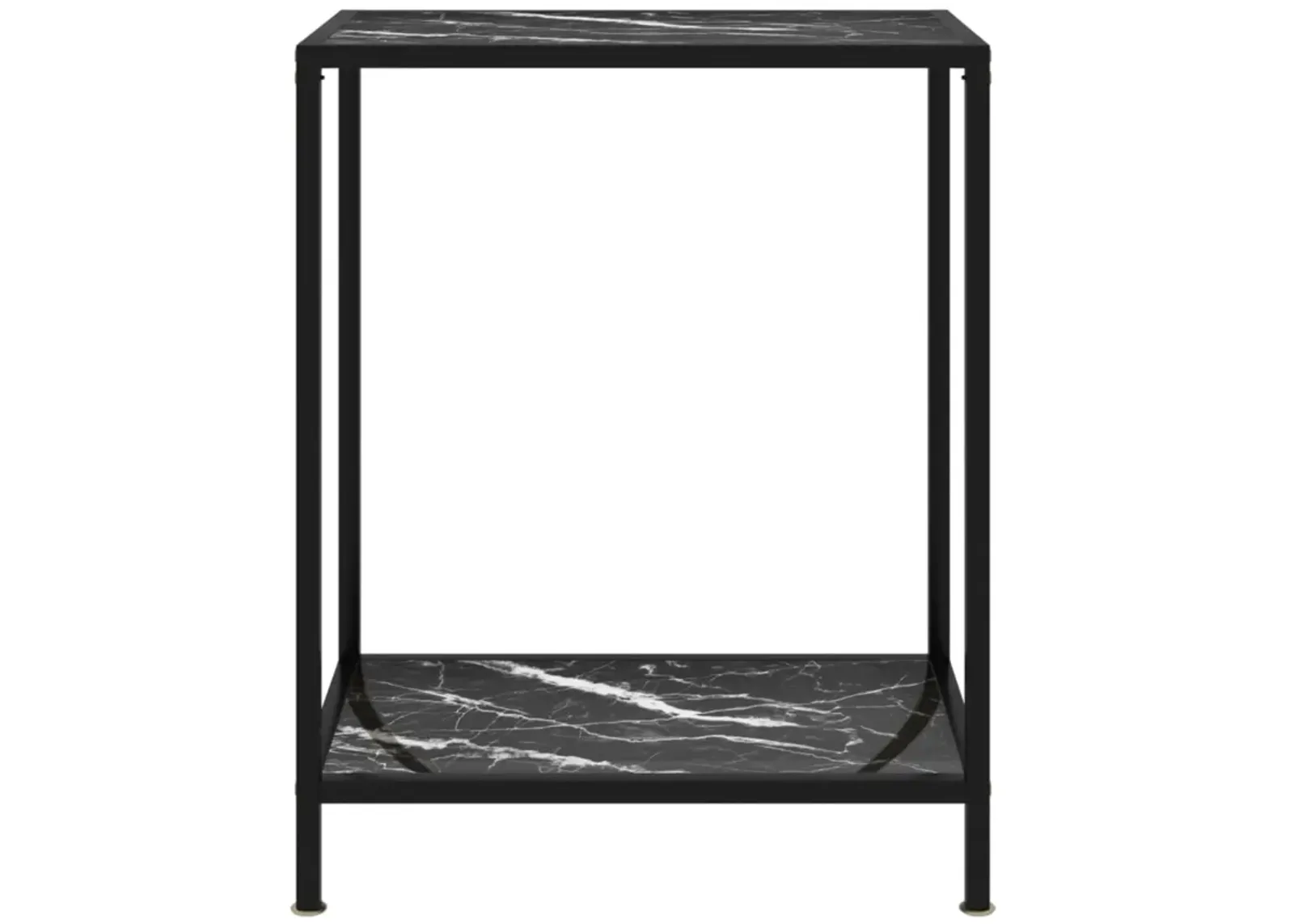 vidaXL Console Table Black 23.6"x13.8"x29.5" Tempered Glass