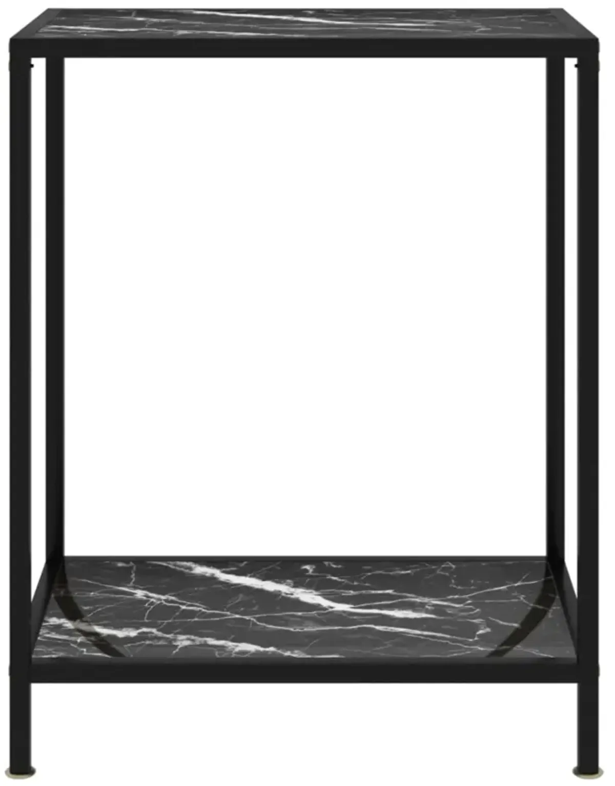 vidaXL Console Table Black 23.6"x13.8"x29.5" Tempered Glass