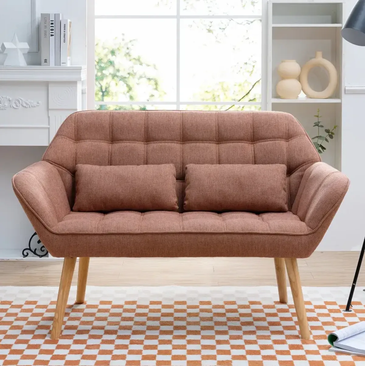 50" Width Loveseat Sofa - Ergonomic With Pillow