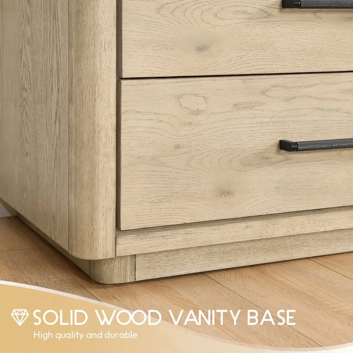 Vinnova Design Porto 72 Free-standing Double Bath Vanity in Aged Natural Oak